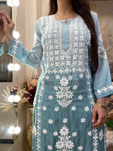 Load image into Gallery viewer, Sea Blue Pallazo Set
