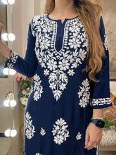 Load image into Gallery viewer, Navy Blue Pallazo Set
