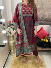 Load image into Gallery viewer, Marroon Suit Printed
