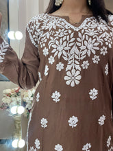 Load image into Gallery viewer, Brown Short Kurti
