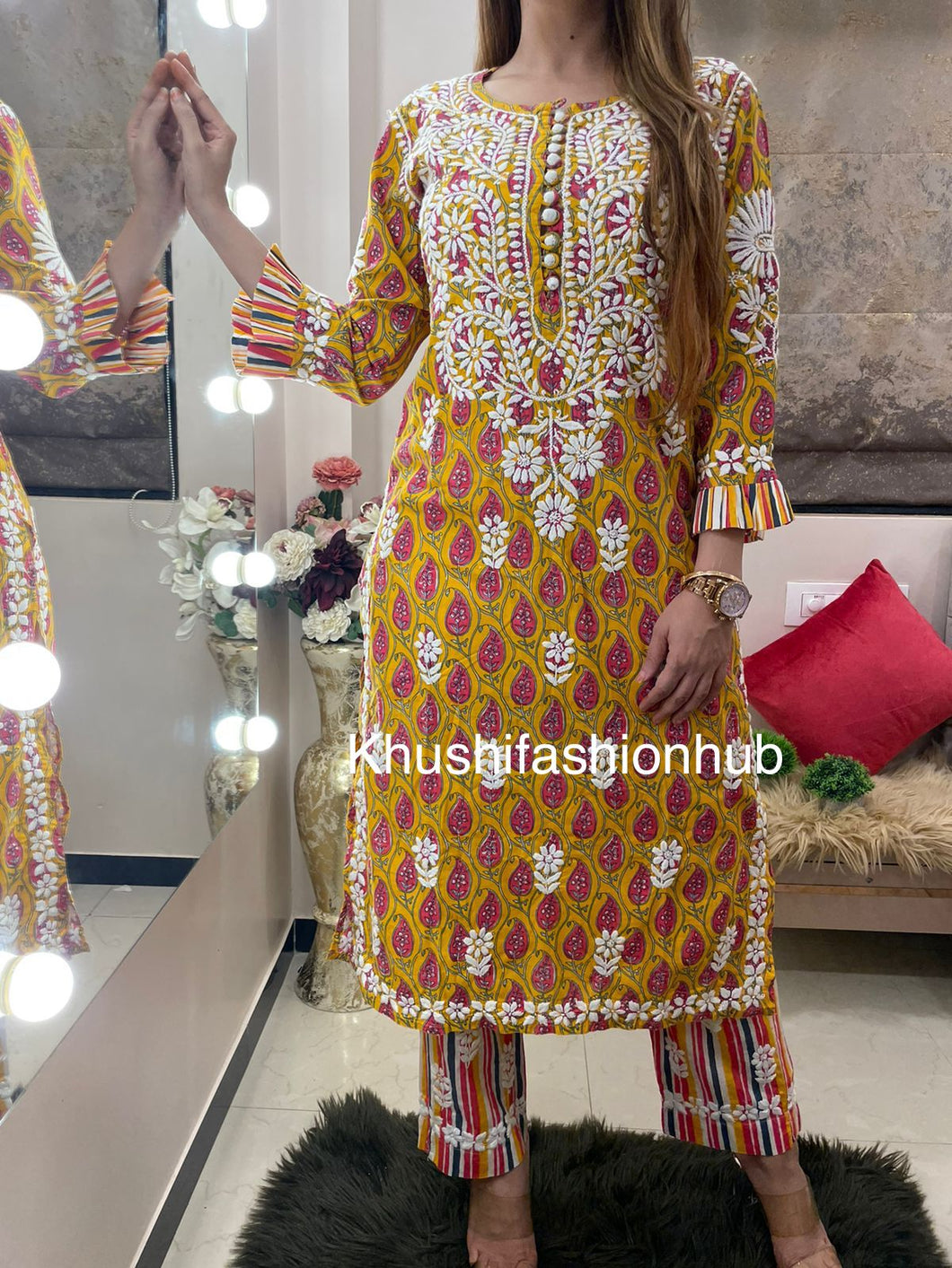 Yellow Printed Set