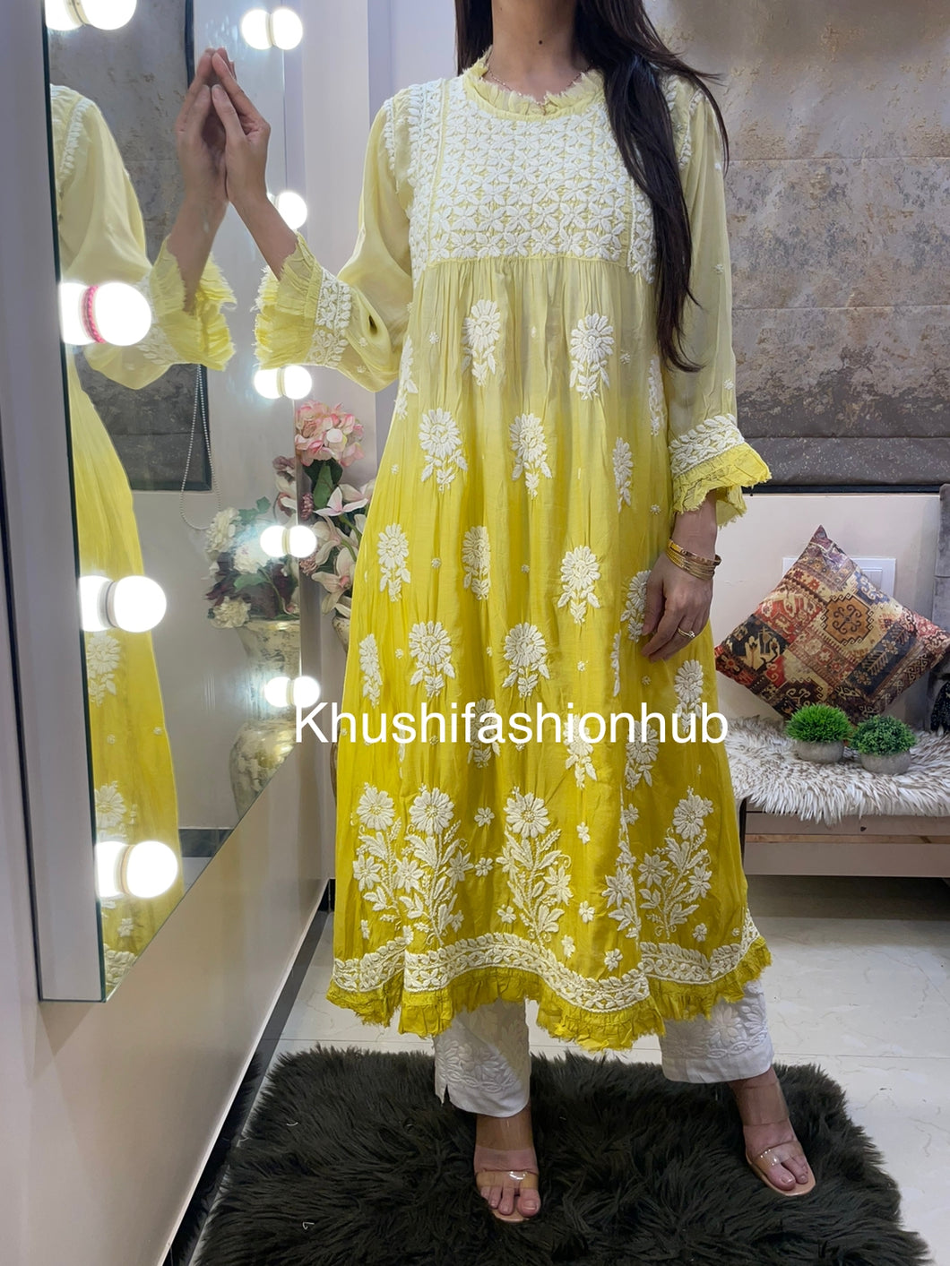Yellow Shaded Kurti