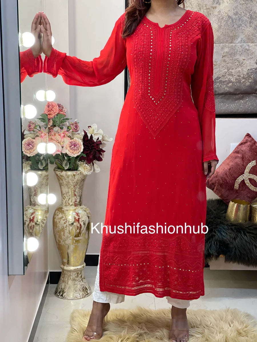 Red Dia Kurti