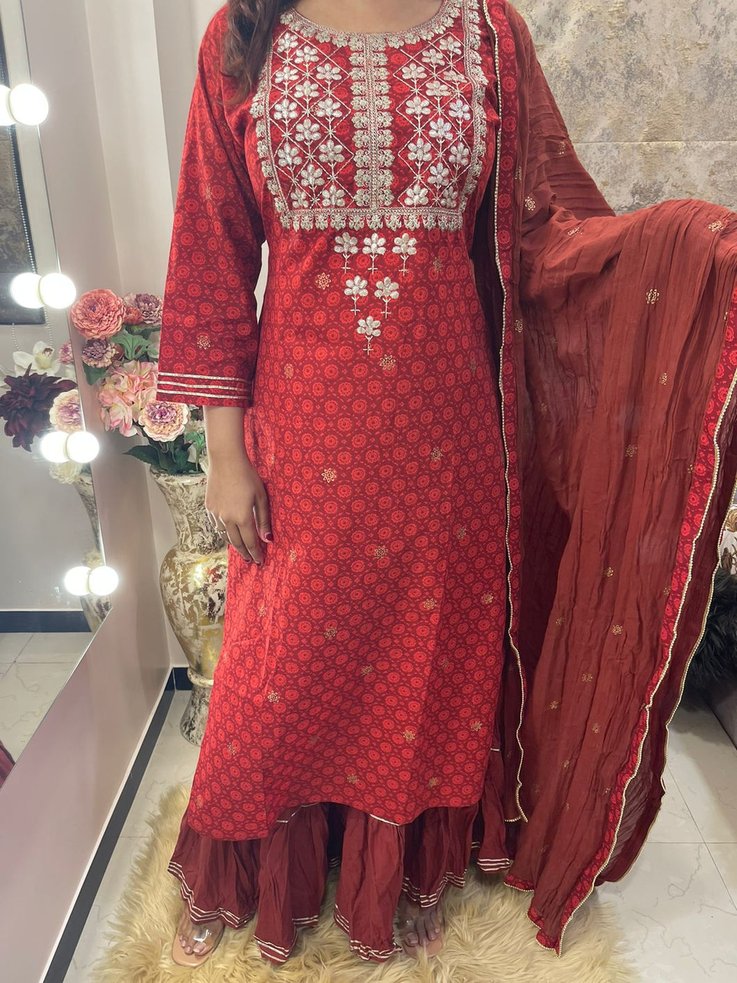 Brick Red Set - Khushi Fashion Hub