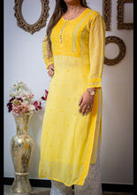 Load image into Gallery viewer, Yellow Mukaish Kurti
