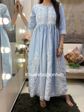 Load image into Gallery viewer, Ice Blue Umbrella Dress
