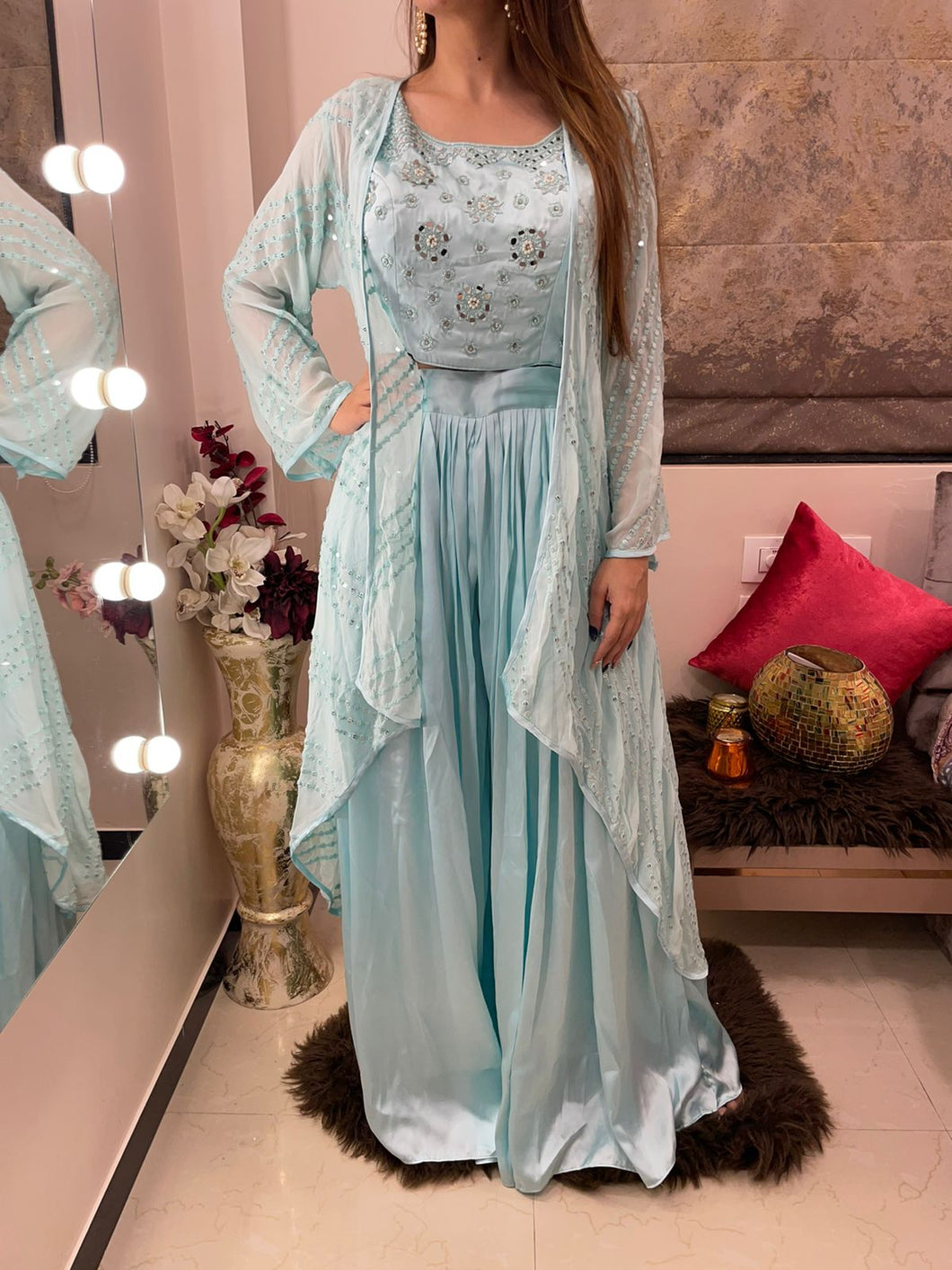 Powder Blue Cape Set