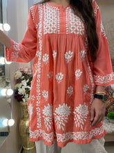 Load image into Gallery viewer, Peach Red Short Kurti
