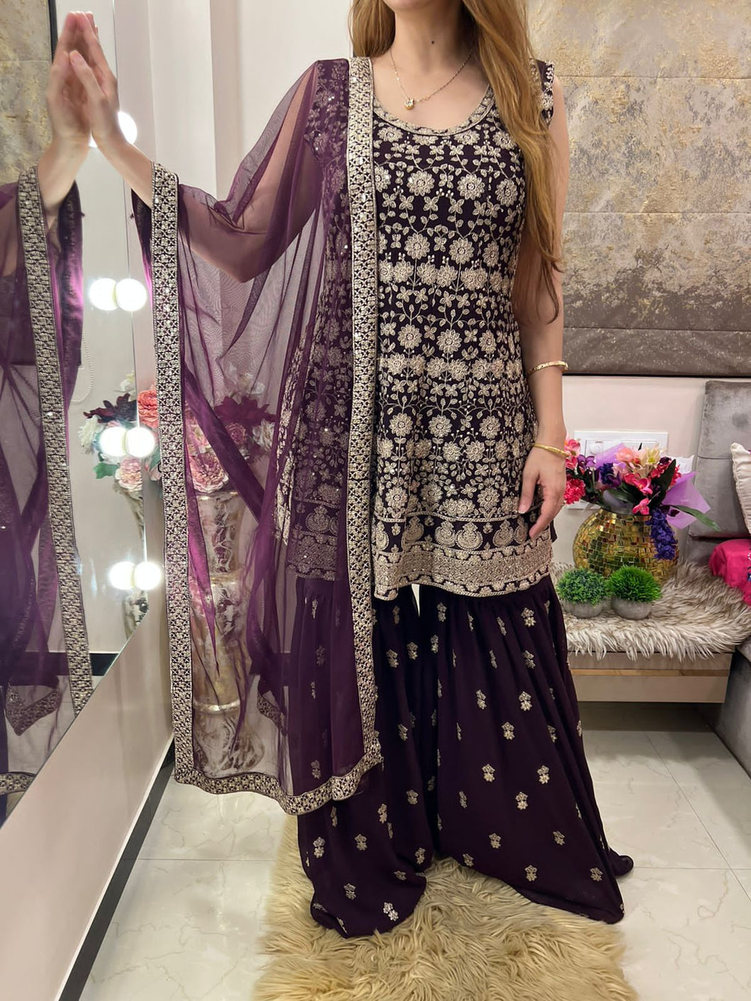 Purple garara set