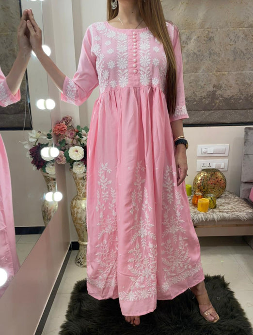 ang-1114 malai crape kurti with dupatta