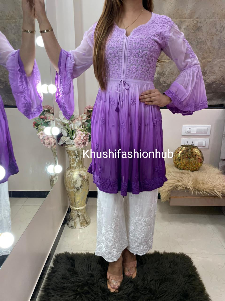 Purple Viscose Short kurti