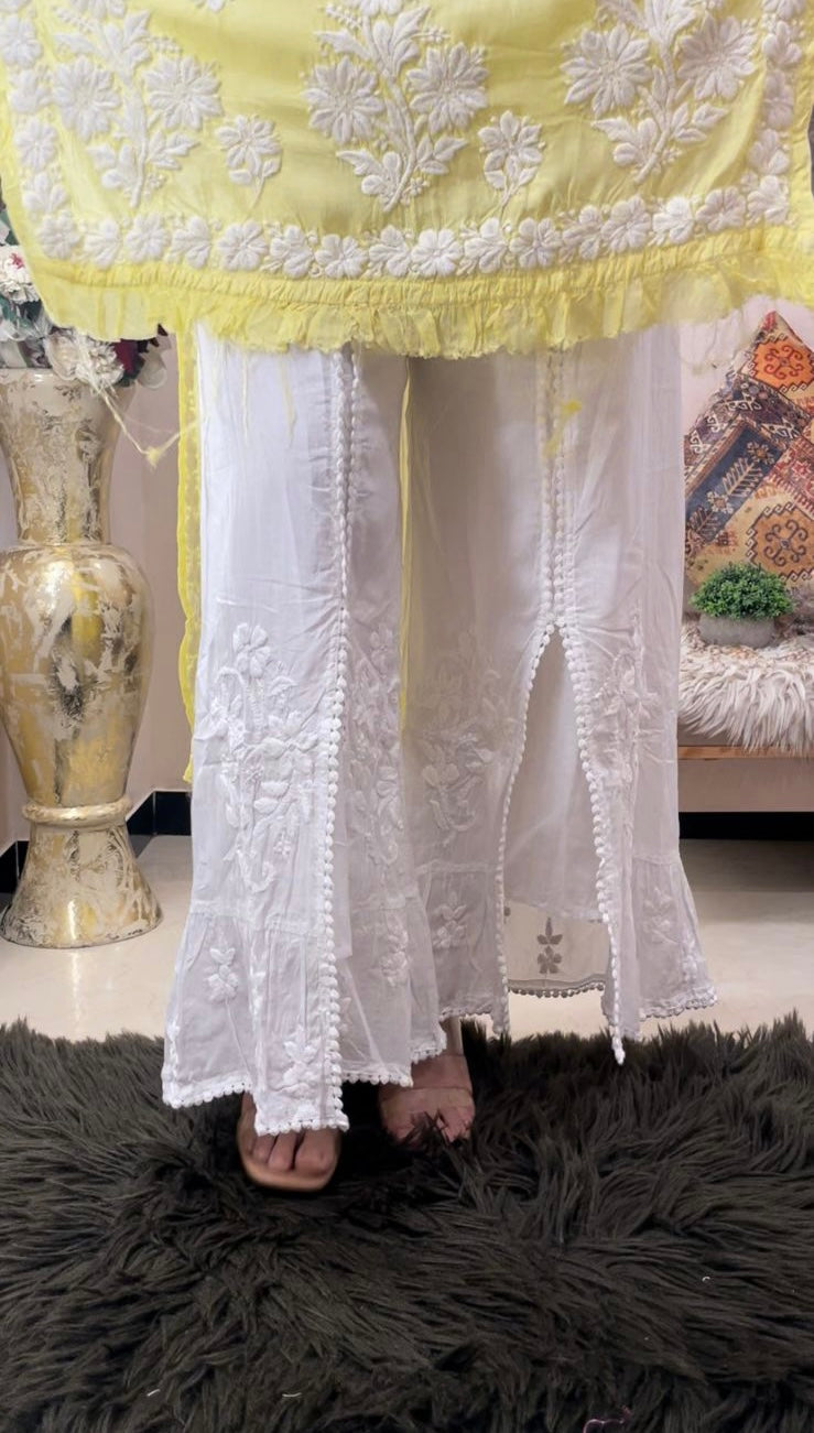 White Slit Pallazo