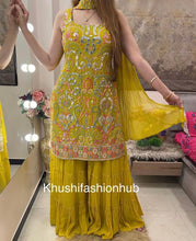 Load image into Gallery viewer, Yellow Gharara Dress
